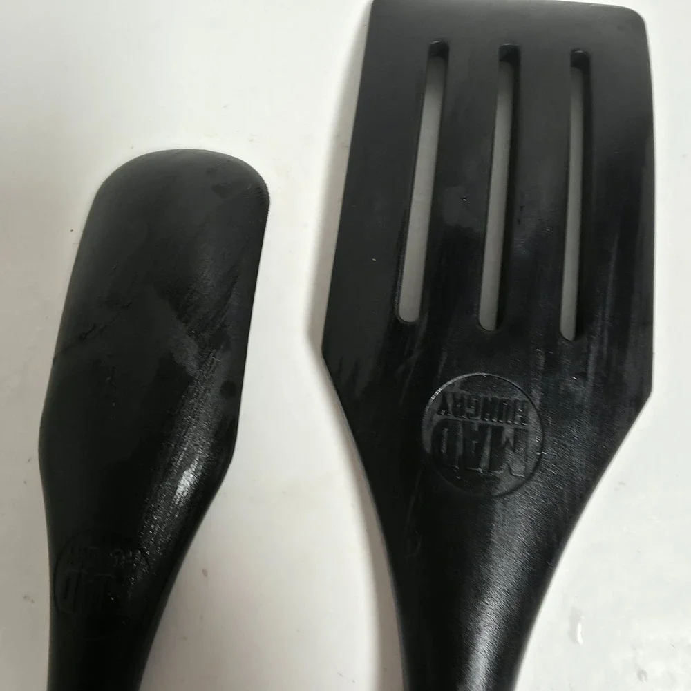 Mad Hungry 2-Pc Silicone Spurtle Set Black Mini Spatula & Slotted Turner